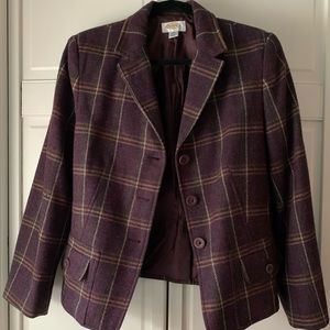 Vintage Purple Plaid Blazer